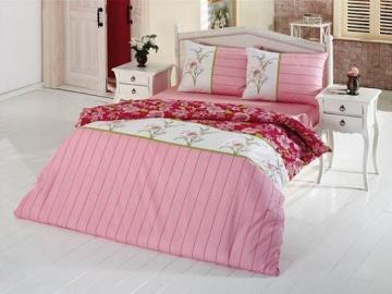 Lenjerie de pat bumbac Kristal Ruya V02 roz 2 persoane - Pret | Preturi Lenjerie de pat bumbac Kristal Ruya V02 roz 2 persoane