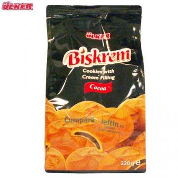 Biscuiti cu crema cacao Biskrem 220 gr - Pret | Preturi Biscuiti cu crema cacao Biskrem 220 gr