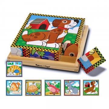 Melissa Doug puzzle lemn din cuburi Animalele de casa - Pret | Preturi Melissa Doug puzzle lemn din cuburi Animalele de casa