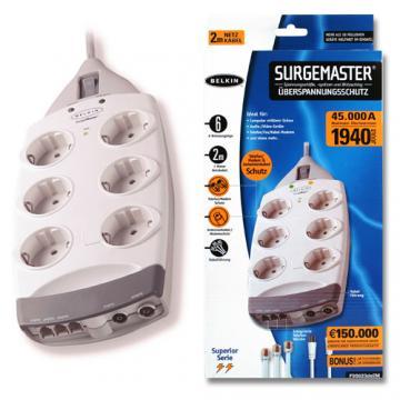 Prelungitor BELKIN SurgeMaster cu 6 prize F9S623DE2M - Pret | Preturi Prelungitor BELKIN SurgeMaster cu 6 prize F9S623DE2M