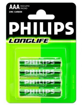 Philips baterii Long Life R03 (AAA), 4 bucati/blister - Pret | Preturi Philips baterii Long Life R03 (AAA), 4 bucati/blister