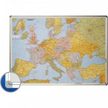 Harta Europei (rutiera+administrativa) 90 x 125 cm, profil aluminiu SL, SMIT - Pret | Preturi Harta Europei (rutiera+administrativa) 90 x 125 cm, profil aluminiu SL, SMIT
