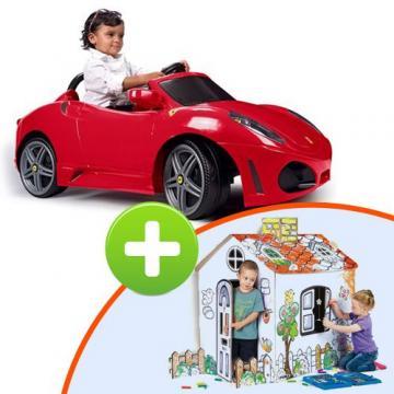 Feber - Masinuta cu Acumulator F430 Ferrari 6V + Coloreaza-ti Casuta CADOU - Pret | Preturi Feber - Masinuta cu Acumulator F430 Ferrari 6V + Coloreaza-ti Casuta CADOU