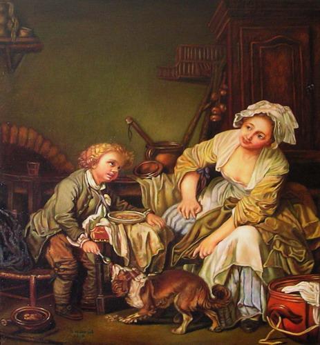 pictura in ulei Mama si fiul - Pret | Preturi pictura in ulei Mama si fiul