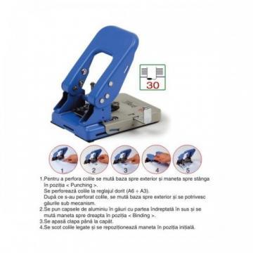 Perforator metalic 2 gauri + aplicator capse, 30 coli, TURIKAN BP-01 - Pret | Preturi Perforator metalic 2 gauri + aplicator capse, 30 coli, TURIKAN BP-01