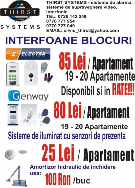 Interfoane de bloc de la 80 Lei / Apartament / Sistem iluminat cu senzori de prezenta - Pret | Preturi Interfoane de bloc de la 80 Lei / Apartament / Sistem iluminat cu senzori de prezenta