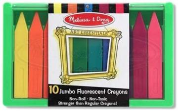 Set 10 creioane colorate groase trunghiulare in culori fluorescente - Pret | Preturi Set 10 creioane colorate groase trunghiulare in culori fluorescente