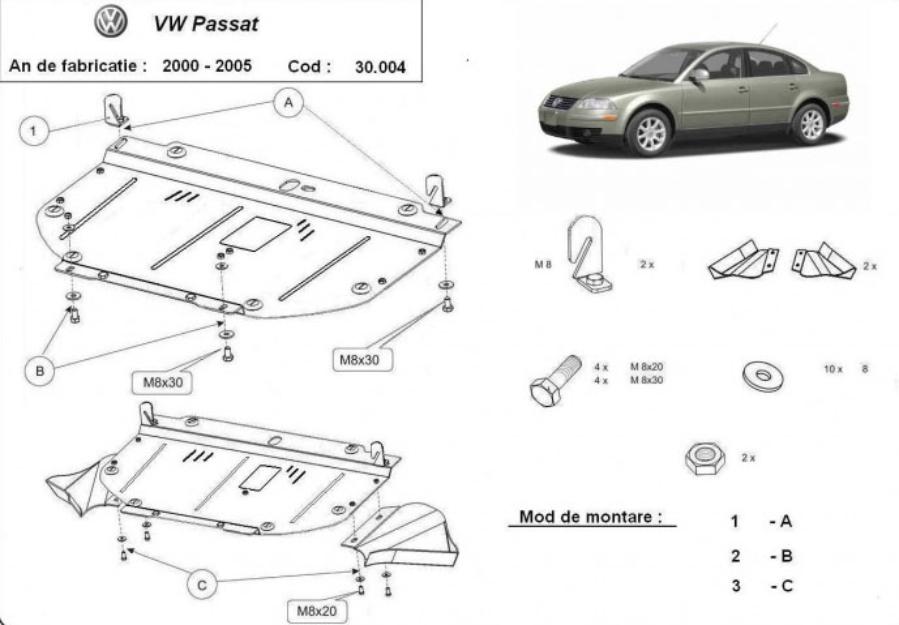 Scut motor metalic frontal VW Passat - Pret | Preturi Scut motor metalic frontal VW Passat