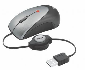 Mouse optic cu fir, cablu retractabil, 3 butoane, USB, Trust (14154) - Pret | Preturi Mouse optic cu fir, cablu retractabil, 3 butoane, USB, Trust (14154)