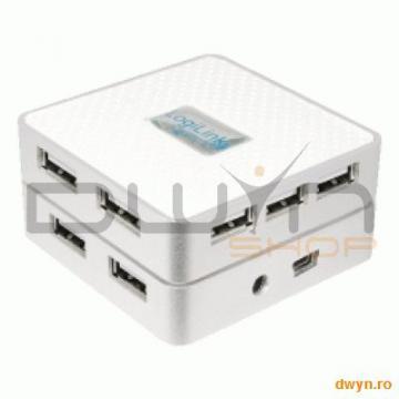 HUB USB 2.0 extern, 7*USB, incl. alimentare, Logilink "UA0114" - Pret | Preturi HUB USB 2.0 extern, 7*USB, incl. alimentare, Logilink "UA0114"