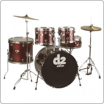 D2 Drum Set 5pc - Blood Red/Silver/Black - Pret | Preturi D2 Drum Set 5pc - Blood Red/Silver/Black