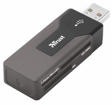 Mini card reader USB3.0, SD/MMC/microSD/MS, negru, Trust (17907) - Pret | Preturi Mini card reader USB3.0, SD/MMC/microSD/MS, negru, Trust (17907)