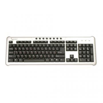 Tastatura Gembird USB KB-314M-SBU Multimedia Silver-Black - Pret | Preturi Tastatura Gembird USB KB-314M-SBU Multimedia Silver-Black