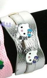Bratara Hello Kitty - piele ecologica - Argintie - Pret | Preturi Bratara Hello Kitty - piele ecologica - Argintie