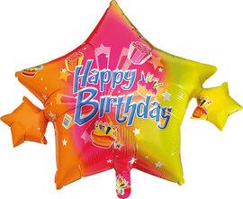 Balon folie metalizata 60x60cm HAPPY BIRTHDAY STARS - Pret | Preturi Balon folie metalizata 60x60cm HAPPY BIRTHDAY STARS