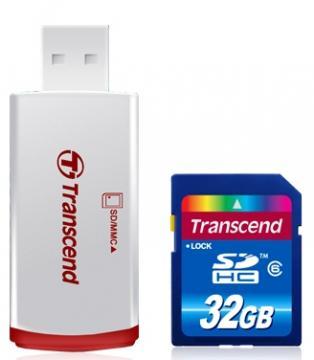32GB SDHC Card Class 6 with Card Reader TS32GSDHC6-P2 Transcend - Pret | Preturi 32GB SDHC Card Class 6 with Card Reader TS32GSDHC6-P2 Transcend