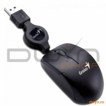 Mouse Genius MicroTraveler, USB, Black, 1200dpi, 3 butoane, cablu retractabil, NB mouse - Pret | Preturi Mouse Genius MicroTraveler, USB, Black, 1200dpi, 3 butoane, cablu retractabil, NB mouse