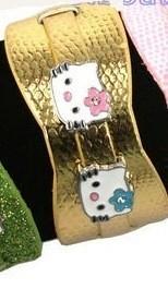 Bratara Hello Kitty - piele ecologica - Aurie - Pret | Preturi Bratara Hello Kitty - piele ecologica - Aurie