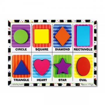 Melissa Doug puzzle lemn in relief forme geometrice - Pret | Preturi Melissa Doug puzzle lemn in relief forme geometrice