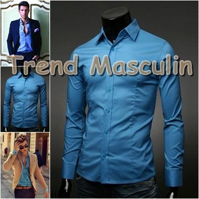 Camasa Barbati Slim Fit Cambrata Albastra Blue - Pret | Preturi Camasa Barbati Slim Fit Cambrata Albastra Blue