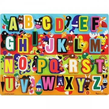 Melissa &amp; Doug - Puzzle lemn in relief Litere - Pret | Preturi Melissa &amp; Doug - Puzzle lemn in relief Litere