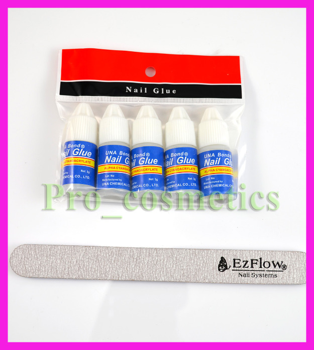 Kit lipici tipsuri 5 bucati + Pila unghii EzFlow - Pret | Preturi Kit lipici tipsuri 5 bucati + Pila unghii EzFlow