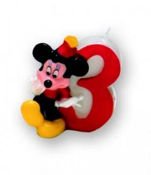 Mickey Mouse - Accesorii Party - Lumanare Cifra 3 - Pret | Preturi Mickey Mouse - Accesorii Party - Lumanare Cifra 3