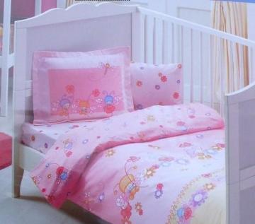 Lenjerie de pat pentru bebelusi Tac Baby Bees roz - Pret | Preturi Lenjerie de pat pentru bebelusi Tac Baby Bees roz