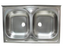 Chiuveta inox 2 cuve pentru masca 80x50x0.5 - Pret | Preturi Chiuveta inox 2 cuve pentru masca 80x50x0.5