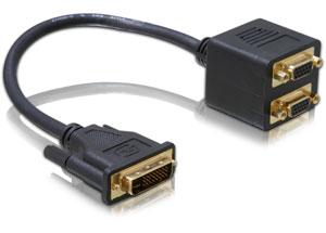 Cablu spliter DVI 29 pini T la 2 x VGA M, Delock 65055 - Pret | Preturi Cablu spliter DVI 29 pini T la 2 x VGA M, Delock 65055