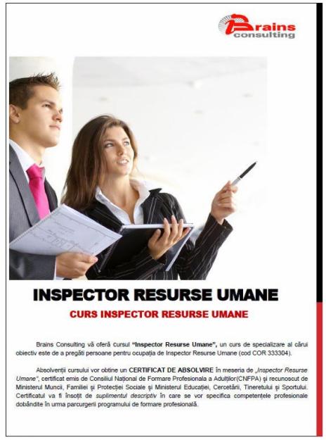 Curs Inspector Resurse Umane, Autorizat CNFPA, Timisoara - Pret | Preturi Curs Inspector Resurse Umane, Autorizat CNFPA, Timisoara