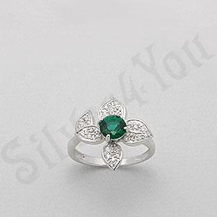 Silver4You.ro - Inel argint cu zircon verde tip aur alb - Pret | Preturi Silver4You.ro - Inel argint cu zircon verde tip aur alb