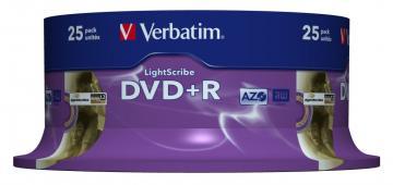 VERBATIM DVD+R 16x, 4.7GB, AZO Lightscribe v1.2, Spindle 25 bucati, (43676) - Pret | Preturi VERBATIM DVD+R 16x, 4.7GB, AZO Lightscribe v1.2, Spindle 25 bucati, (43676)