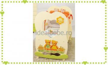 Baby Expert Italia - Patut CUORE crem-verde - Pret | Preturi Baby Expert Italia - Patut CUORE crem-verde