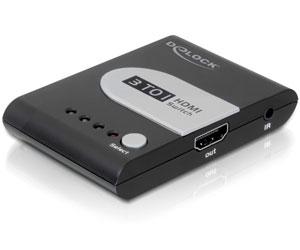 Switch HDMI 3 porturi, telecomanda, Delock 61788 - Pret | Preturi Switch HDMI 3 porturi, telecomanda, Delock 61788