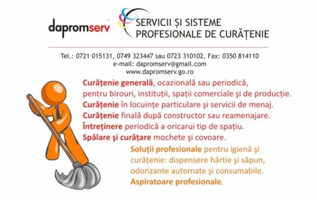 Servicii profesionale de curatenie DaPROM SERV - Pret | Preturi Servicii profesionale de curatenie DaPROM SERV