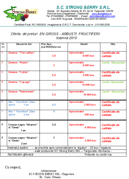 drajoni de zmeura - Pret | Preturi drajoni de zmeura