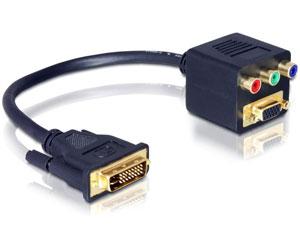 Cablu spliter DVI 29 pini T la Component/VGA M, Delock 65061 - Pret | Preturi Cablu spliter DVI 29 pini T la Component/VGA M, Delock 65061