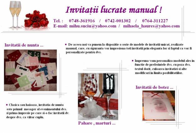 Invitatii de nunta si botez - Pret | Preturi Invitatii de nunta si botez