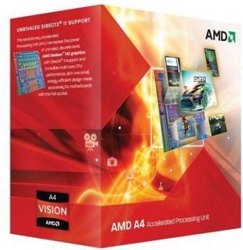 AMD A4 X2 3300 2.5Ghz, FM1, box; GPU: Radeon TM HD 6410 (AD3300OJGXBOX) - Pret | Preturi AMD A4 X2 3300 2.5Ghz, FM1, box; GPU: Radeon TM HD 6410 (AD3300OJGXBOX)
