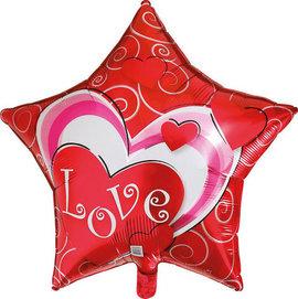 Balon folie metalizata 75x75cm LOVE model STAR - Pret | Preturi Balon folie metalizata 75x75cm LOVE model STAR