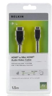 Cablu Belkin HDMI /mini-HDMI 1.5M, F3Y006CP1.5M - Pret | Preturi Cablu Belkin HDMI /mini-HDMI 1.5M, F3Y006CP1.5M