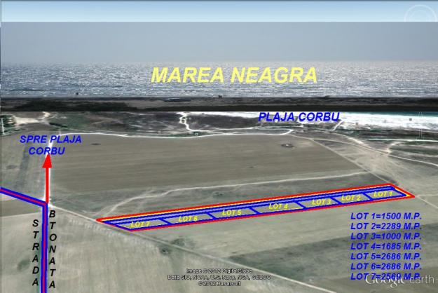 Plaja Corbu-Loturi teren cu priveliste la Marea Neagra - Pret | Preturi Plaja Corbu-Loturi teren cu priveliste la Marea Neagra