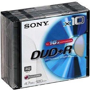 SONY DVD+R 16x 4.7GB slim case 10buc - Pret | Preturi SONY DVD+R 16x 4.7GB slim case 10buc