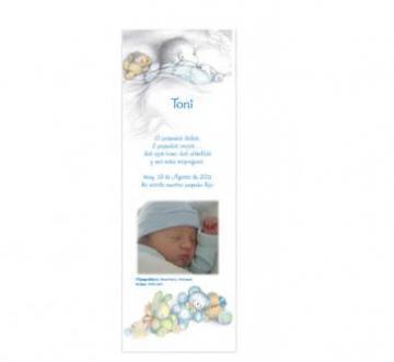 Invitatie botez stil semn de carte cu bebelusul care doarme - Pret | Preturi Invitatie botez stil semn de carte cu bebelusul care doarme