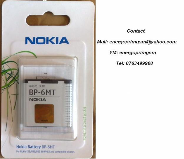 BATERIE NOKIA 6720 Classic E51 N81 N81-8GB N82 ORIGINALA SIGILATA BP-6MT - Pret | Preturi BATERIE NOKIA 6720 Classic E51 N81 N81-8GB N82 ORIGINALA SIGILATA BP-6MT