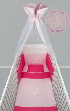 Lenjerie de pat pentru bebelusi BebeDeco Somn usor 5 piese roz - Pret | Preturi Lenjerie de pat pentru bebelusi BebeDeco Somn usor 5 piese roz