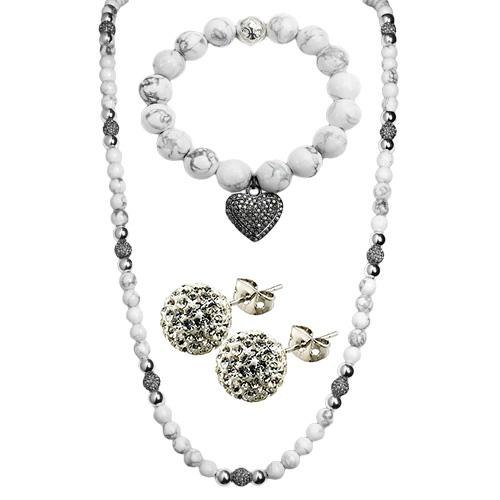 Set Shamballa cu colier, bratara si cercei #1 - Pret | Preturi Set Shamballa cu colier, bratara si cercei #1