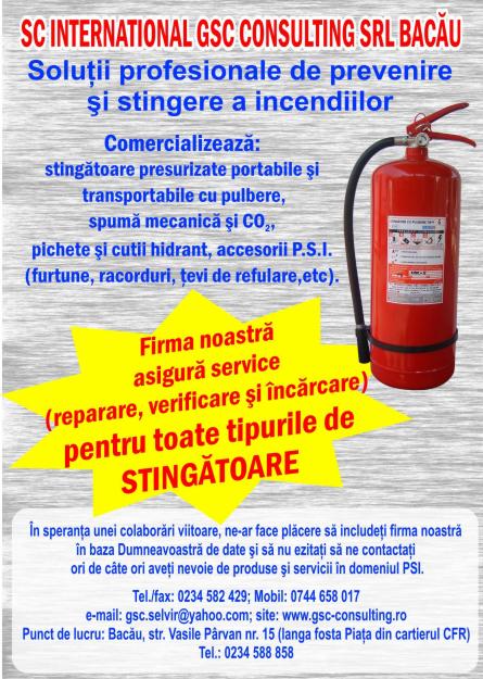 Stingatoare de incendiu, materiale, accesorii si echipamente PSI . - Pret | Preturi Stingatoare de incendiu, materiale, accesorii si echipamente PSI .