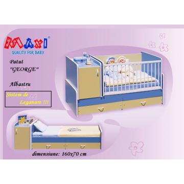 Patut George-transformabil (cu doua sertare si saltea)-Albas - Pret | Preturi Patut George-transformabil (cu doua sertare si saltea)-Albas